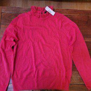 Tippi sweater with lace collar detail